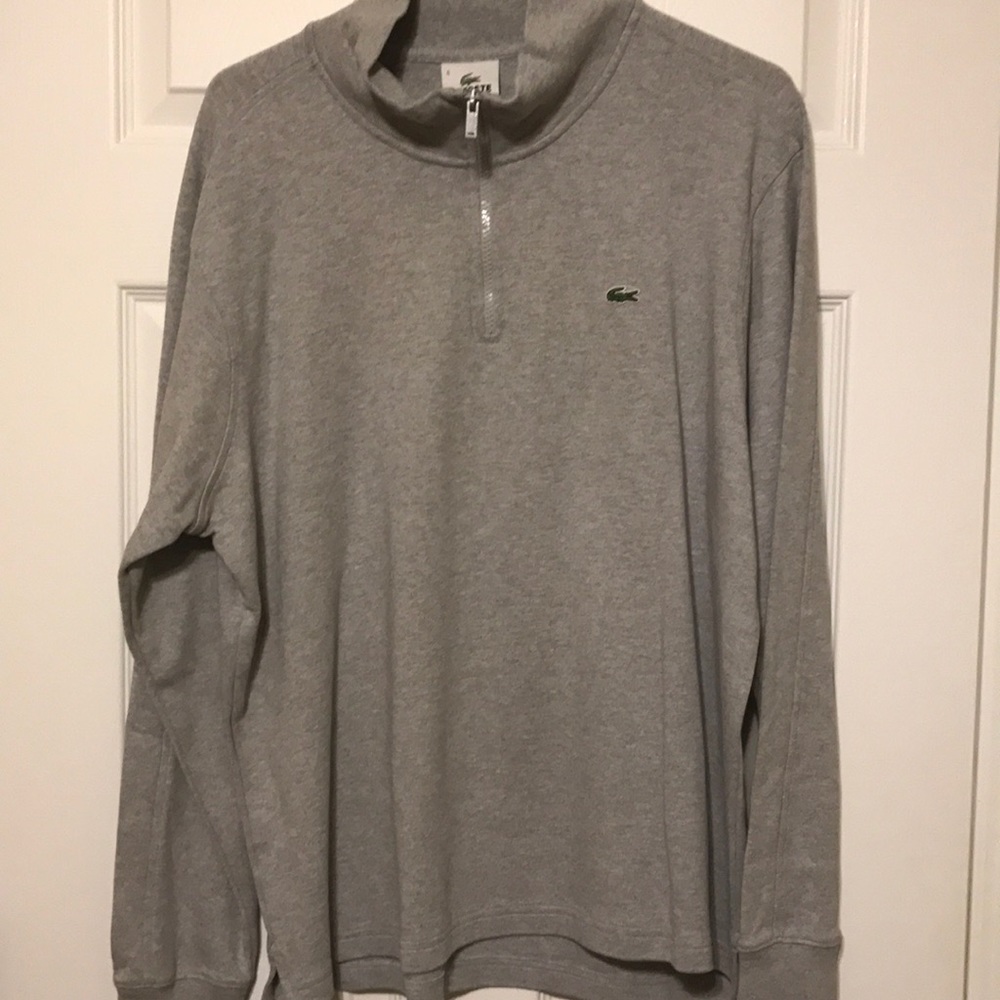 Men's Lacoste cotton half zip pullover-6/L